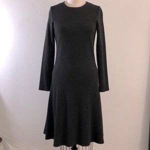 Theory A-line charcoal heather long sleeves dress